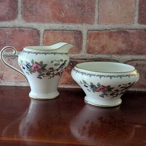 Aynsley China Pembroke Creamer And Open Sugar Bowl